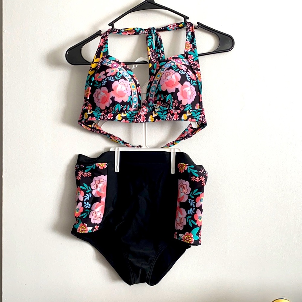 2 piece high waisted bathing suit
